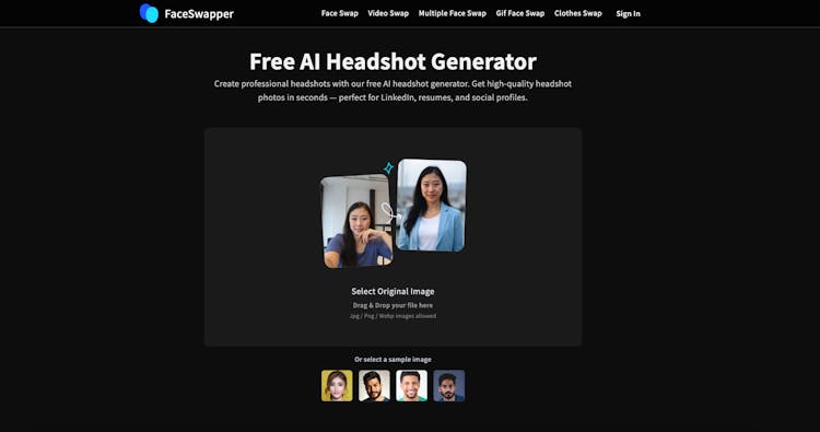 Free Professional AI Headshot Generator | FaceSwapper